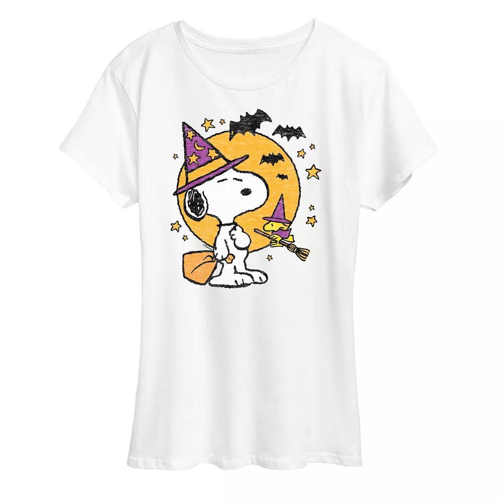 Women's Peanuts Snoopy & Woodstock Witchcraft Graphic Tee, Size: XXL, White Product Image