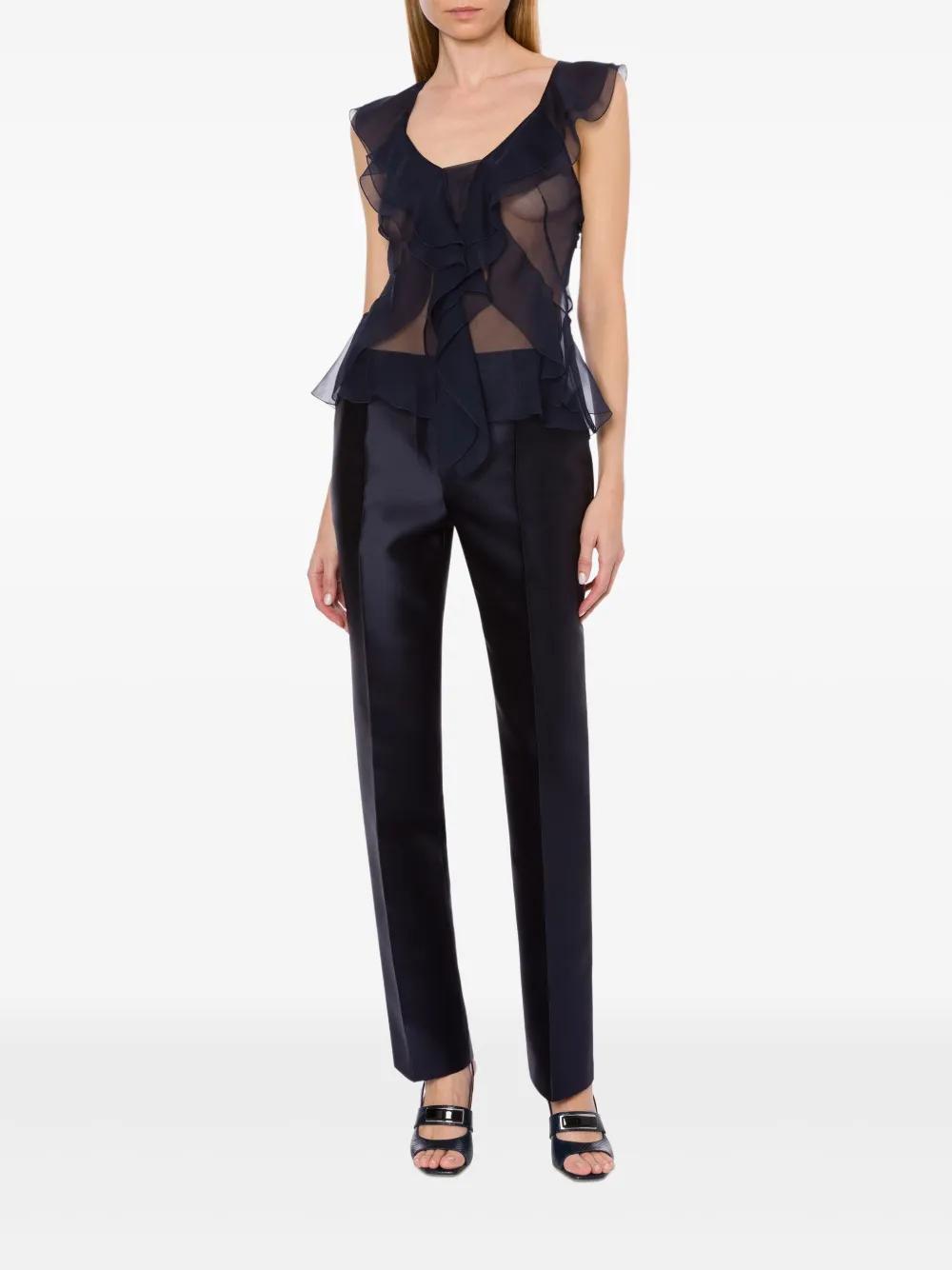 semi-sheer silk blouse Product Image