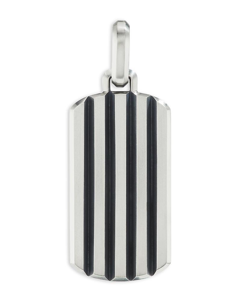 Mens Beveled Tag Pendant in Titanium, 35mm Product Image