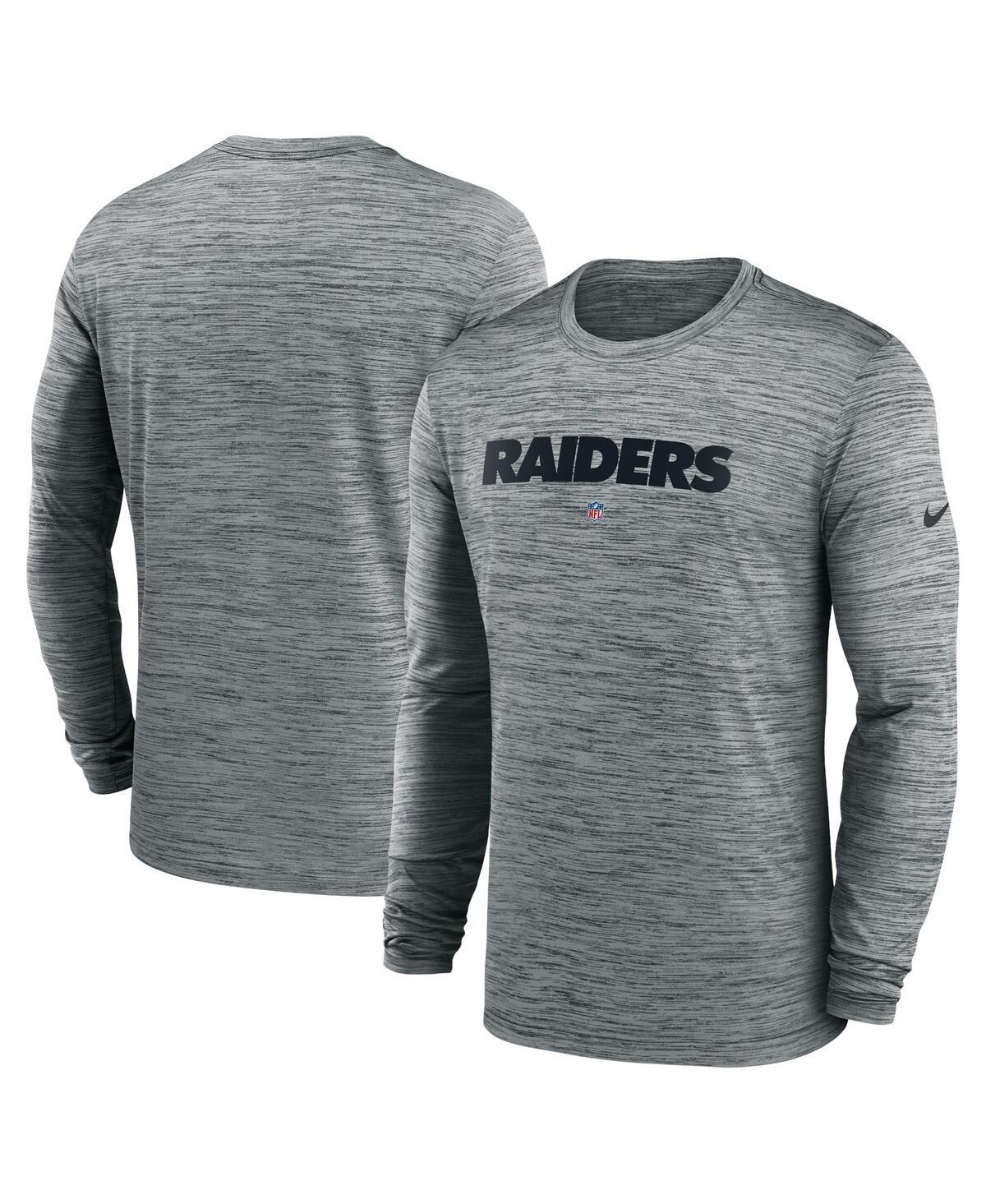 NIKE Men's Dri-fit Sideline Velocity (nfl Las Vegas Raiders) Long-sleeve T-shirt In Grey Product Image