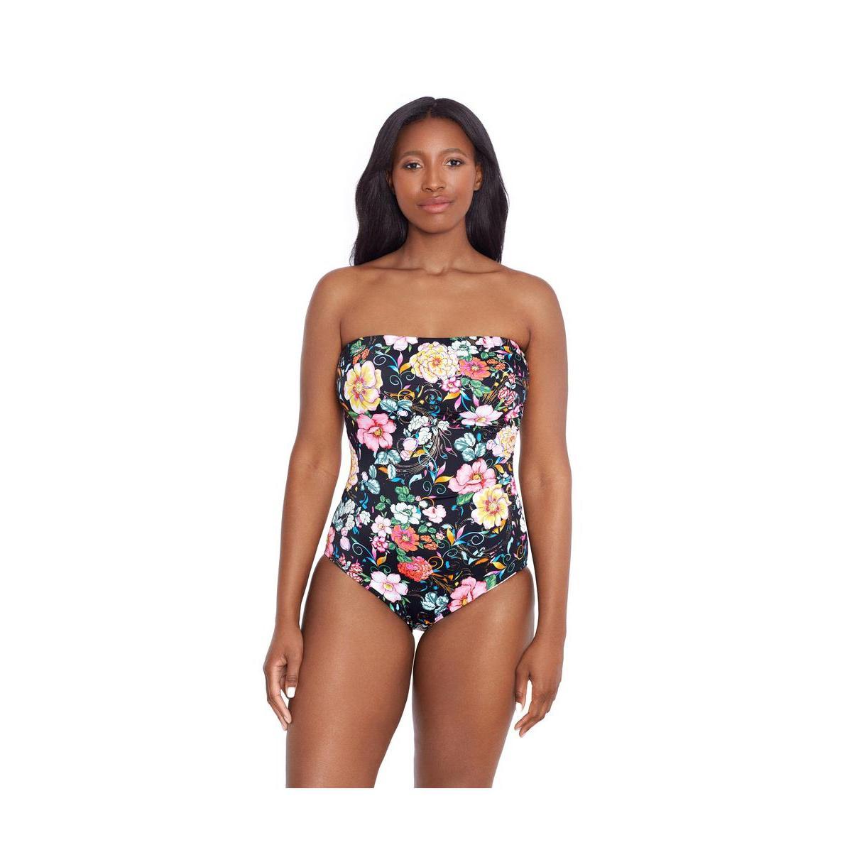 Womens Longitude Side Shirred Bandeau One-Piece Swimsuit Product Image