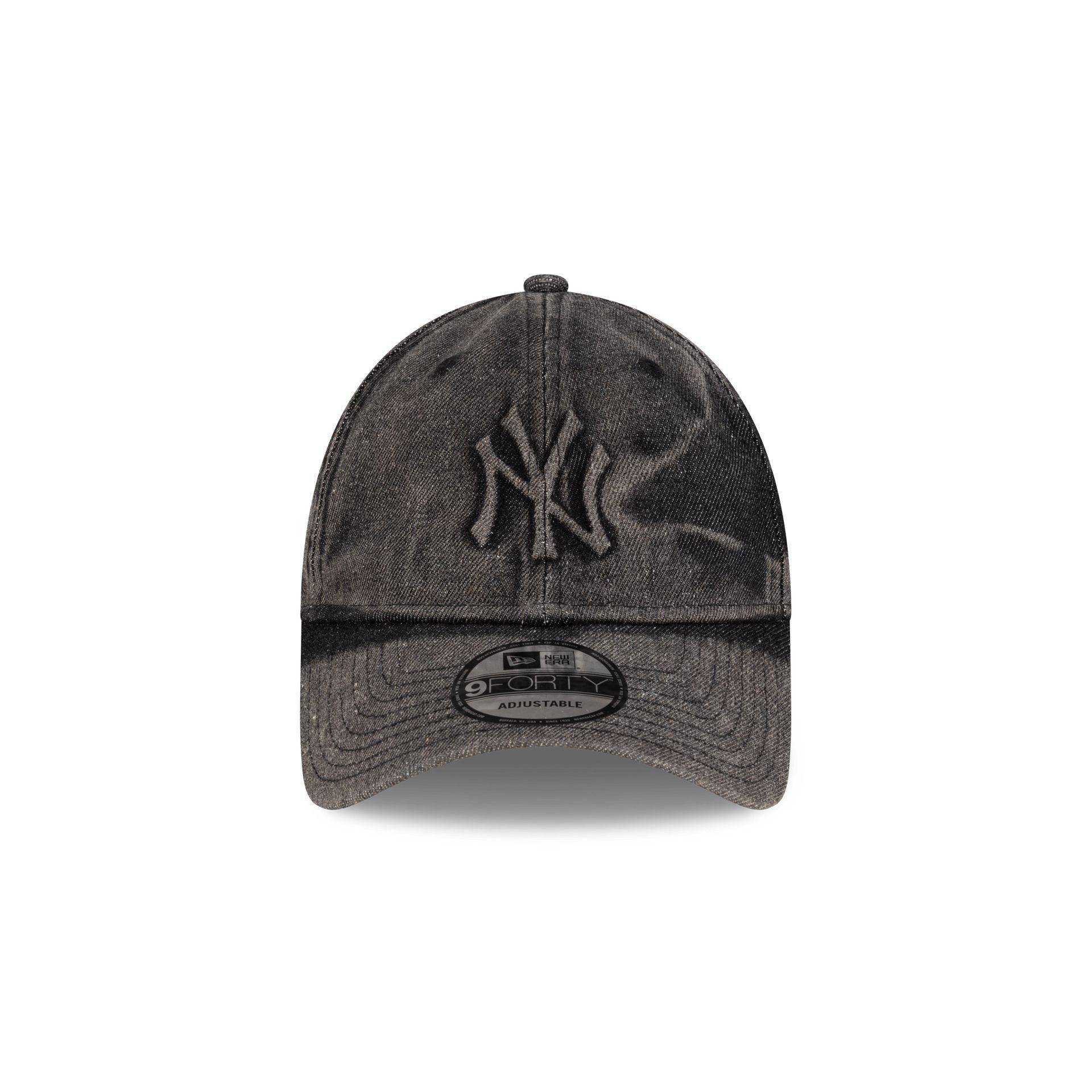 New York Yankees Embo Black Denim 9FORTY Adjustable Hat Male Product Image