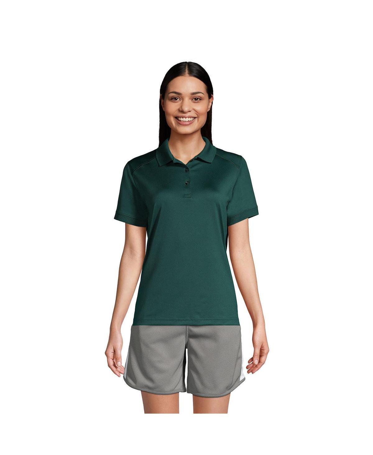 Women's Lands' End Short Sleeve Rapid Dry Polo Shirt, Size: Small, Green Product Image