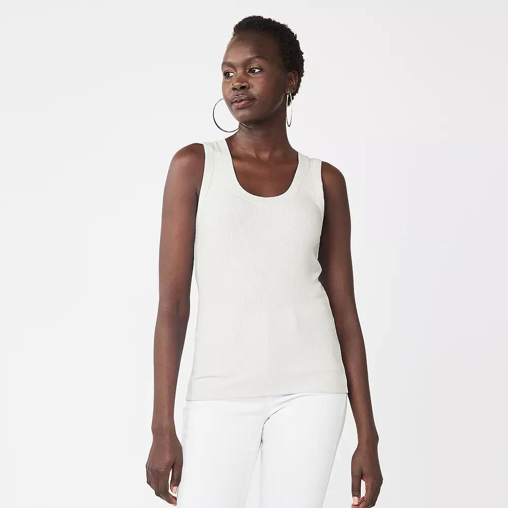 Women's Nine West Fitted Rib Tank Top,  Product Image