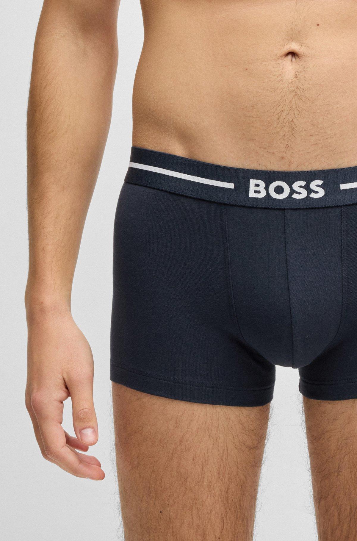Three-pack of stretch-cotton trunks with logo waistbands Product Image