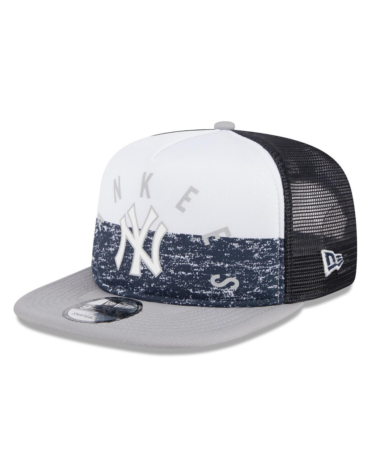 Mens New Era /Gray New York Yankees Team Foam Front A-Frame Trucker 9FIFTY Snapback Hat Product Image