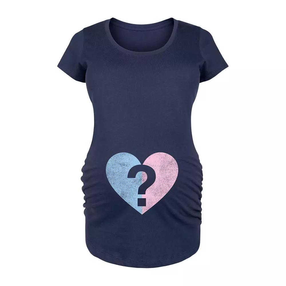Maternity Gender Heart Graphic Tee, Women's,  Product Image
