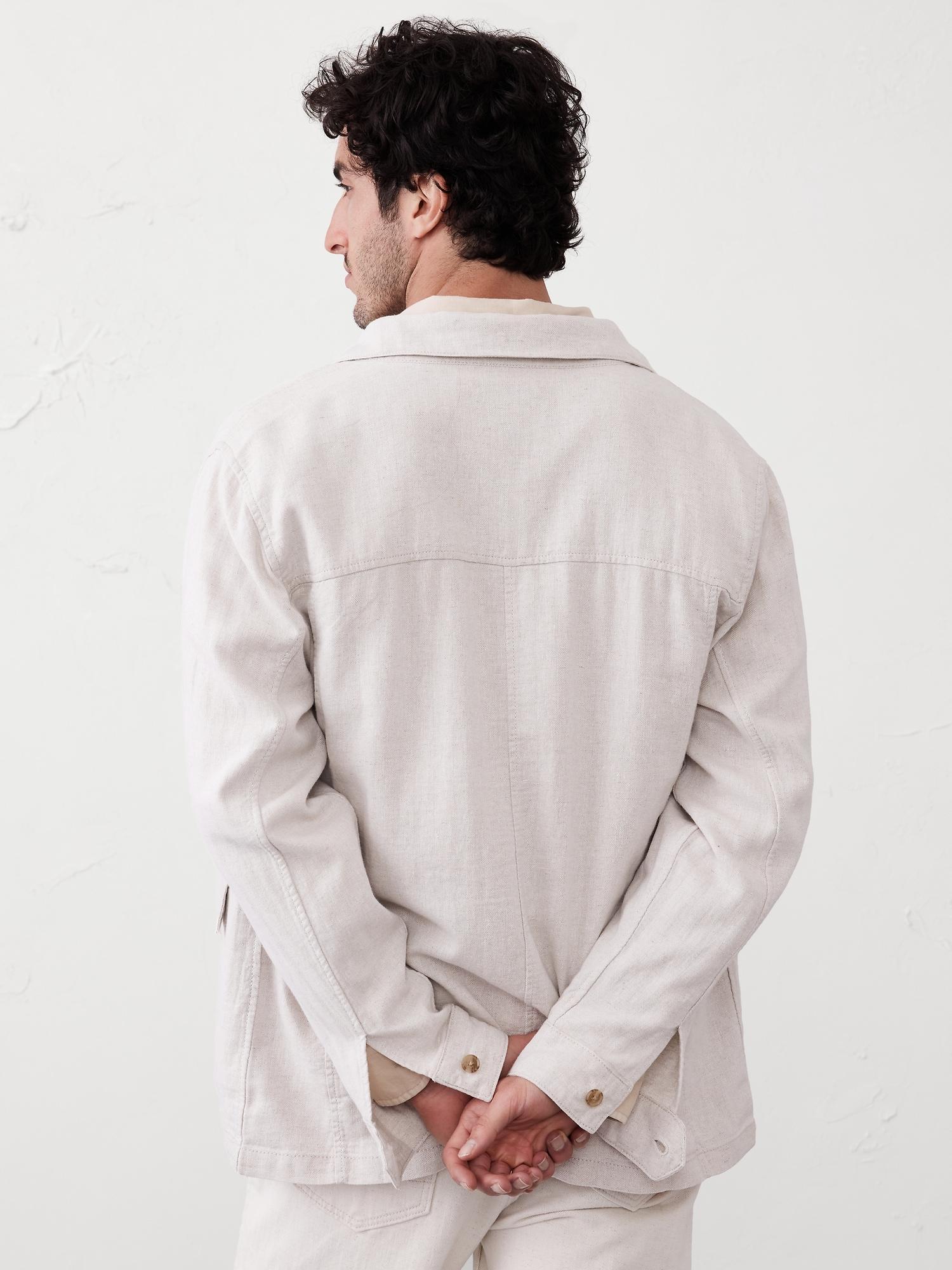 Linen-Blend Field Jacket Product Image