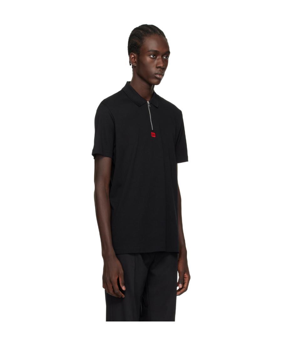 HUGO BOSS Deresom 241 Cotton Polo Shirt In Black Product Image