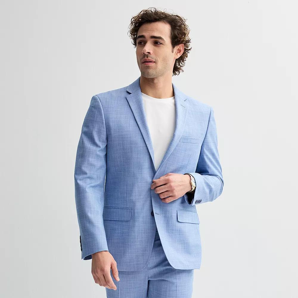 Men's Apt. 9® Premier Flex Performance Extra-Slim Washable Suit Jacket, Size: 42 LONG, Blue Crosshatch Product Image