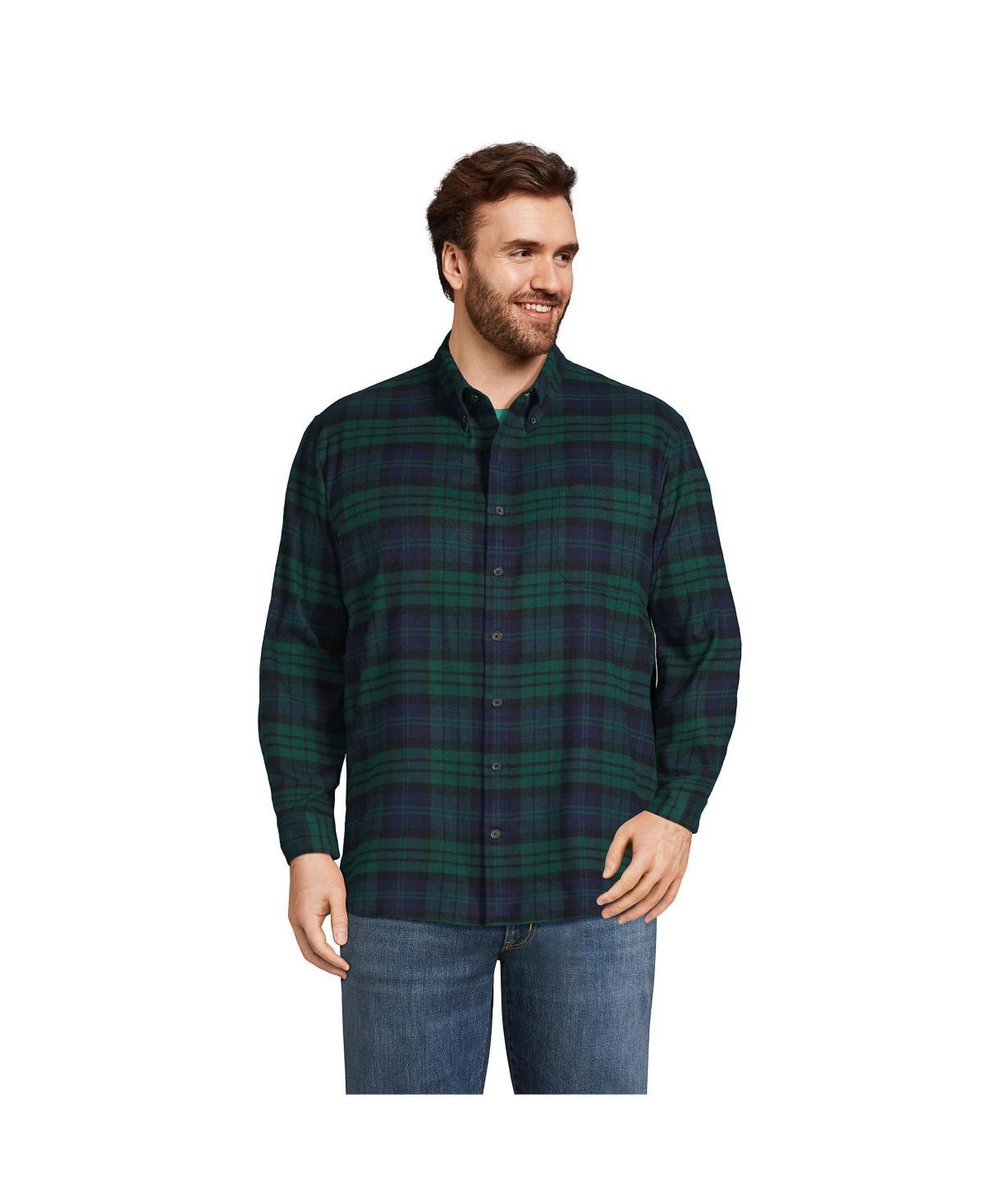 Big & Tall Lands End Traditional-Fit Flagship Flannel Button-Down Shirt, Mens Product Image