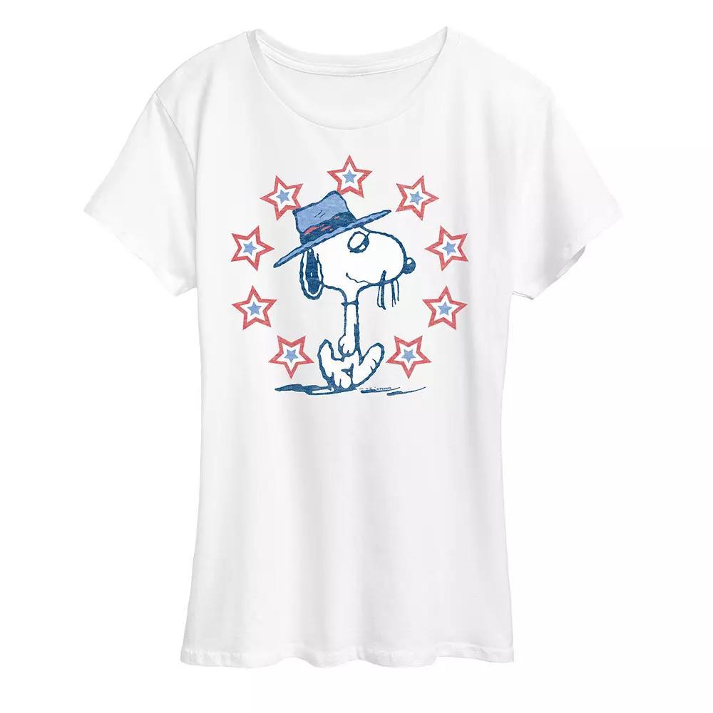 Women's Peanuts Spike Americana Graphic Tee, Size: XXL, Beige Product Image