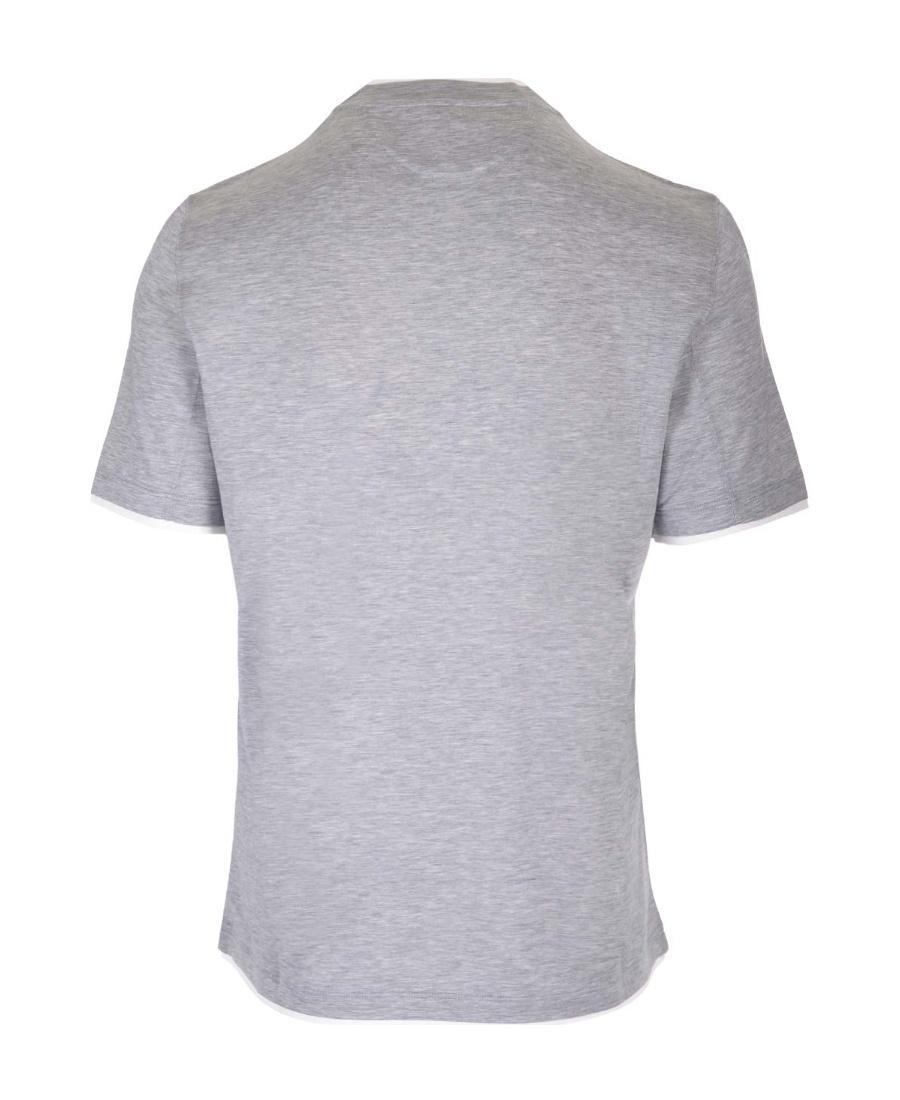 BRUNELLO CUCINELLI Double Layer Crewneck T-shirt In Gray Product Image