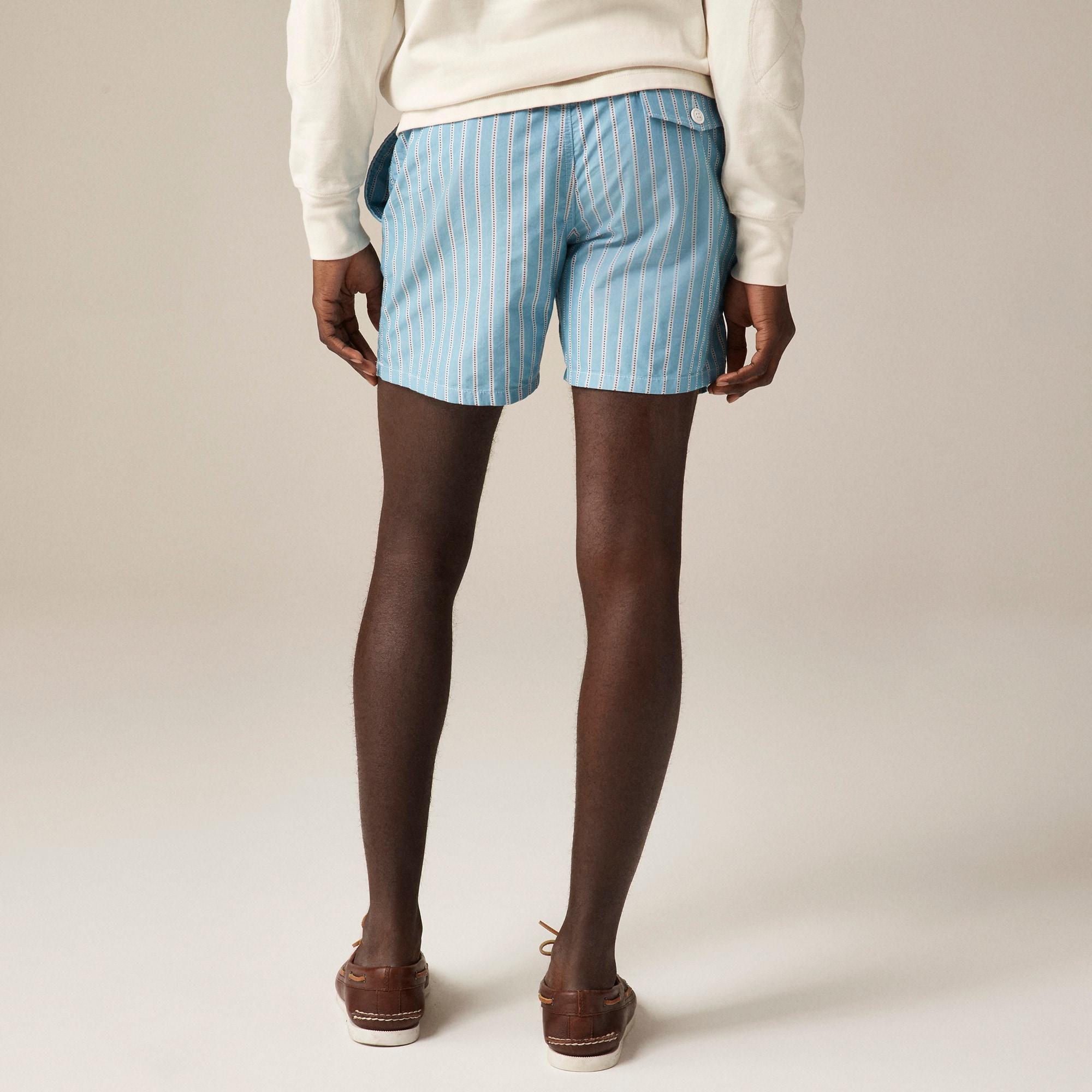 6" cotton-nylon blend dobby swim trunk in stripe Product Image