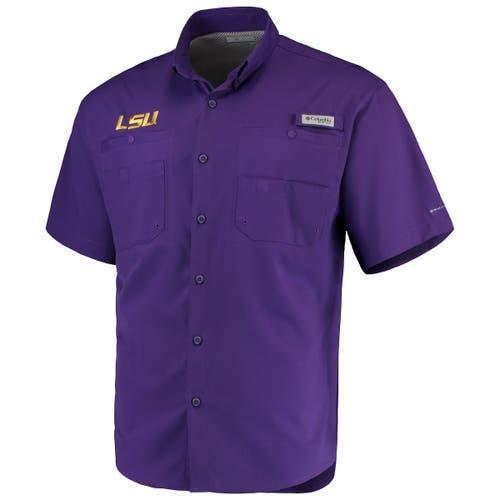 Columbia Men's Collegiate PFG Tamiami Short Sleeve Shirt - LSU- Product Image