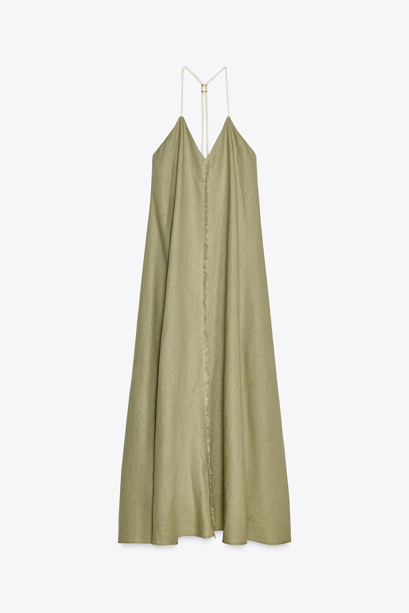 VOLUMINOUS LINEN MIDI DRESS Product Image