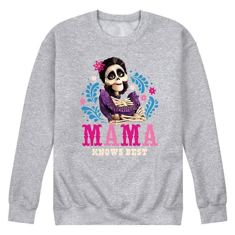 Disney / Pixar's Coco Imelda Men's Mama Knows Best Fleece Sweatshirt, Size: Medium, Gray Product Image