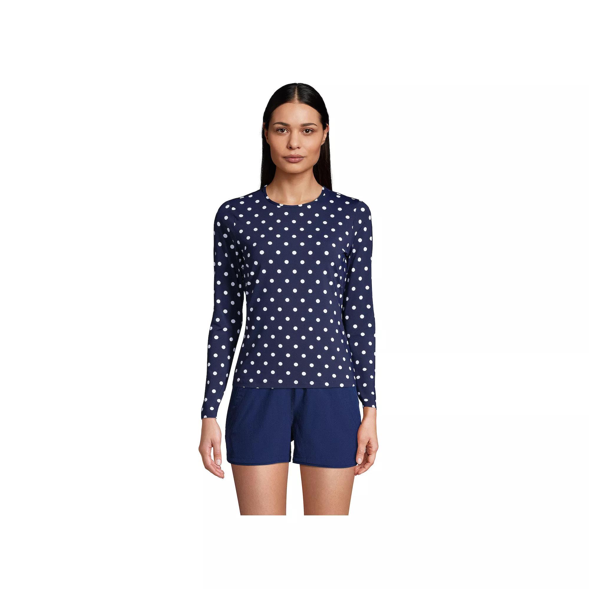 Petite Lands' End UPF 50 Long Sleeve Rash Guard, Women's,  Product Image