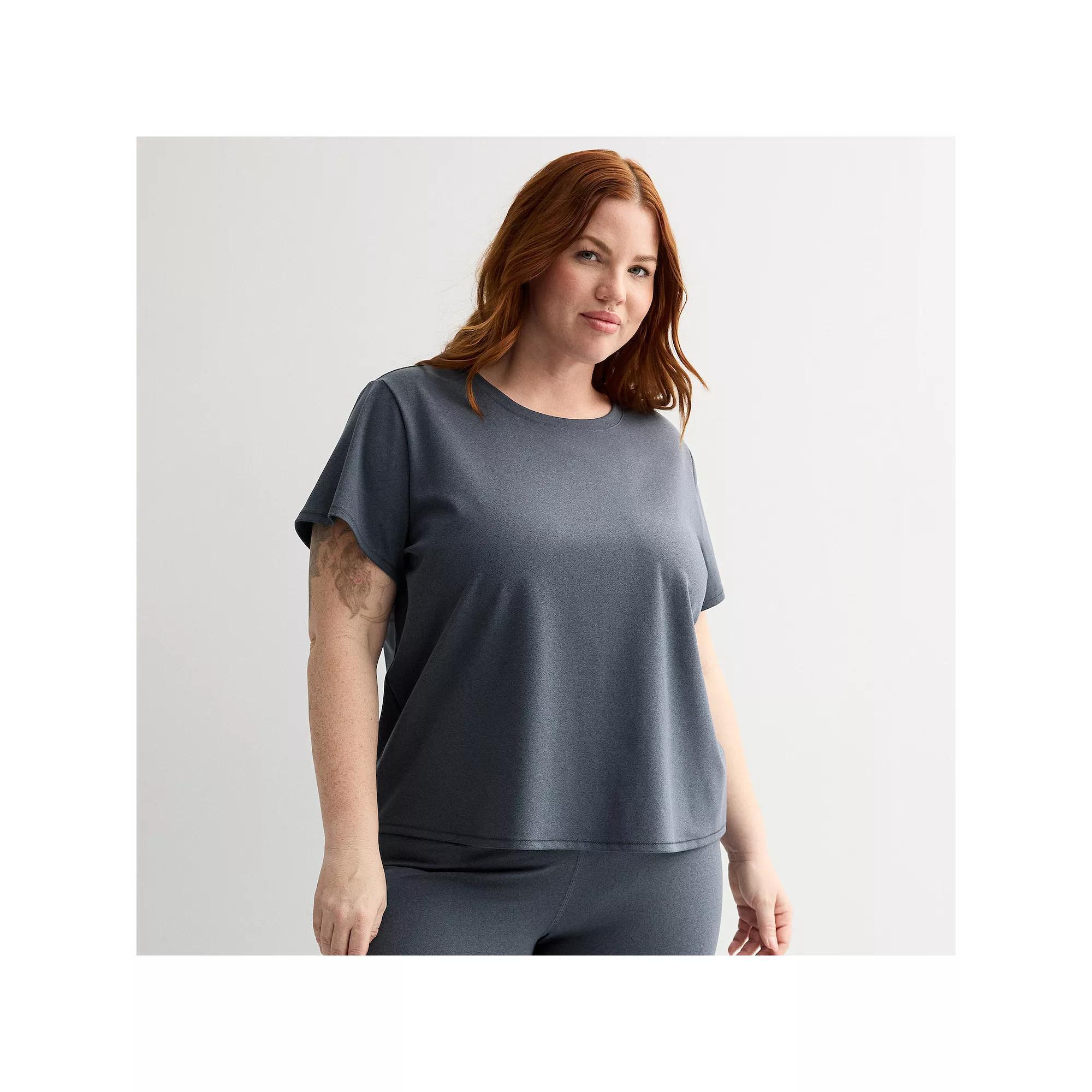 Plus Size Tek Gear® Essential Soft Tee, Women's, Size: 2XL, Heritage Gray Product Image