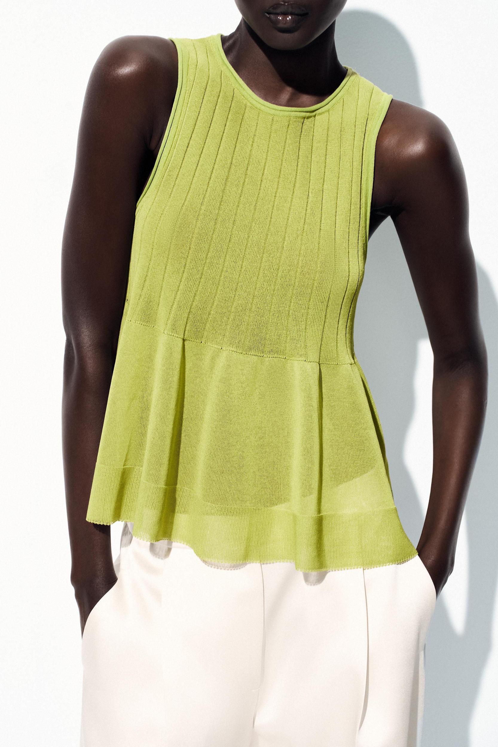 RUFFLED HEM KNIT TOP Product Image