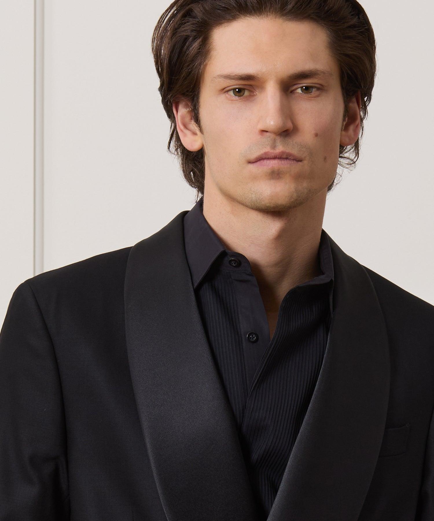 Italian Wool Double-Breasted Tuxedo Jacket Product Image