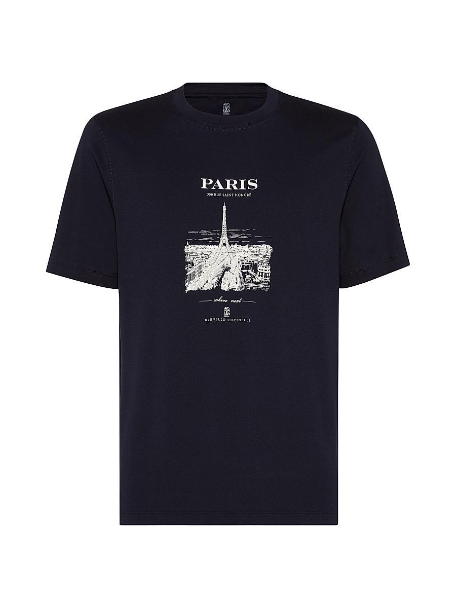 Mens Cotton Jersey Paris T-Shirt Product Image