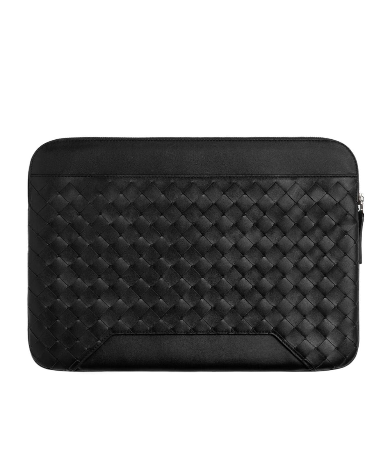 BOTTEGA VENETA Intrecciato Leather Laptop Bag In Black Product Image