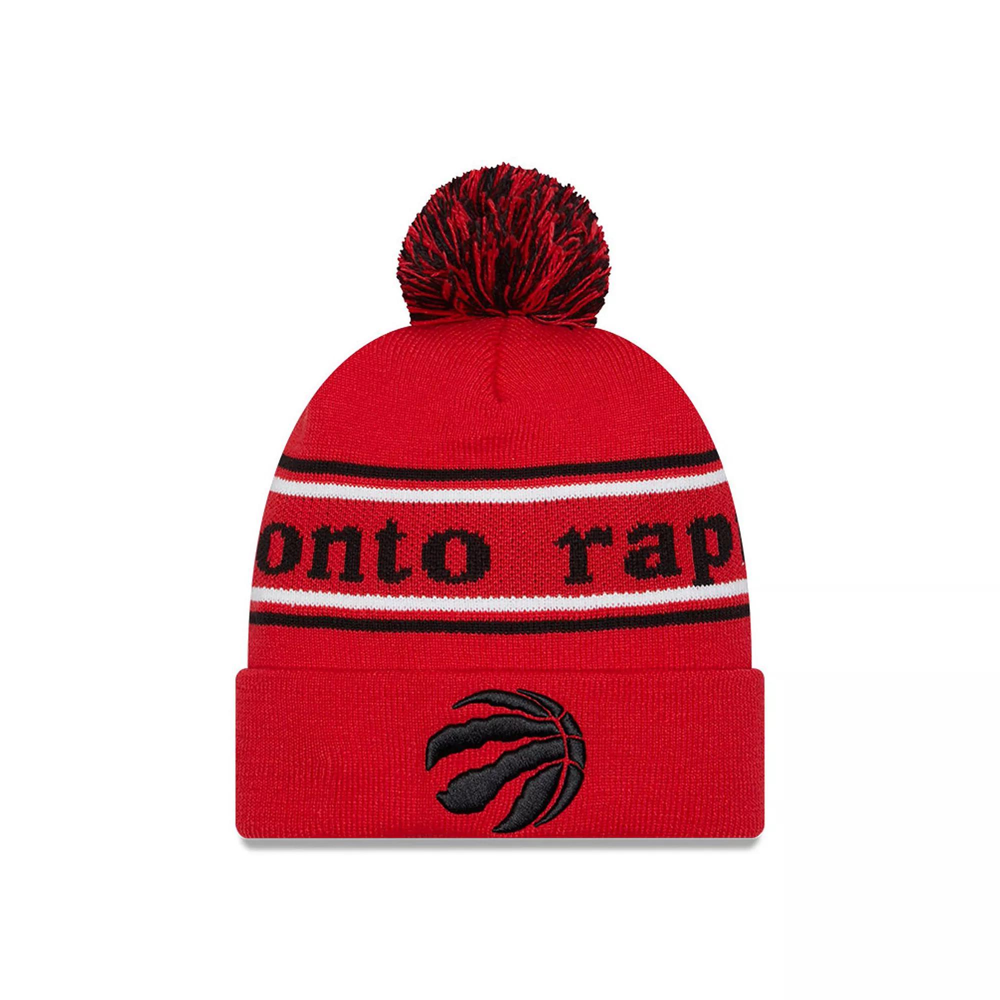 Men's New Era Red Toronto Raptors Marquee Cuffed Knit Hat with Pom, Rpt Red Product Image