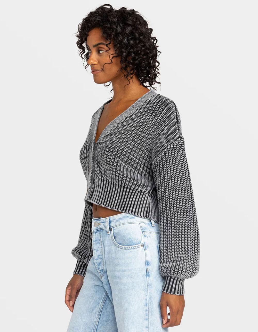 ROXY Sundaze Womens Washed Cardigan - BLACK RINSE Product Image