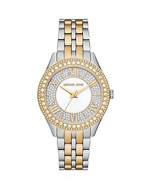 Michael Kors Womens Harlowe Two Tone Stainless Steel Crystal Bracelet Watch Product Image