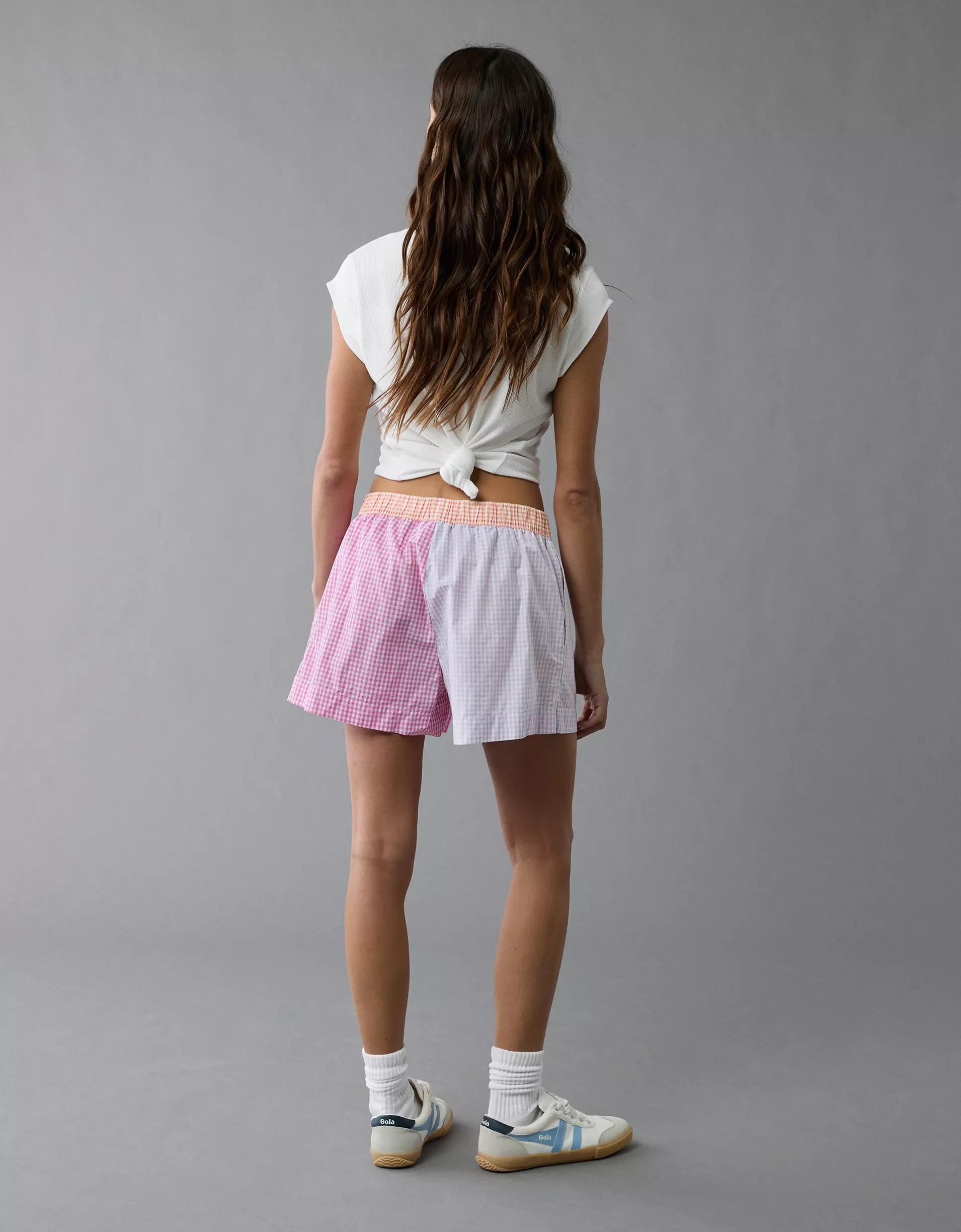 AE Gingham Colorblock Boxer Sleep Short Product Image