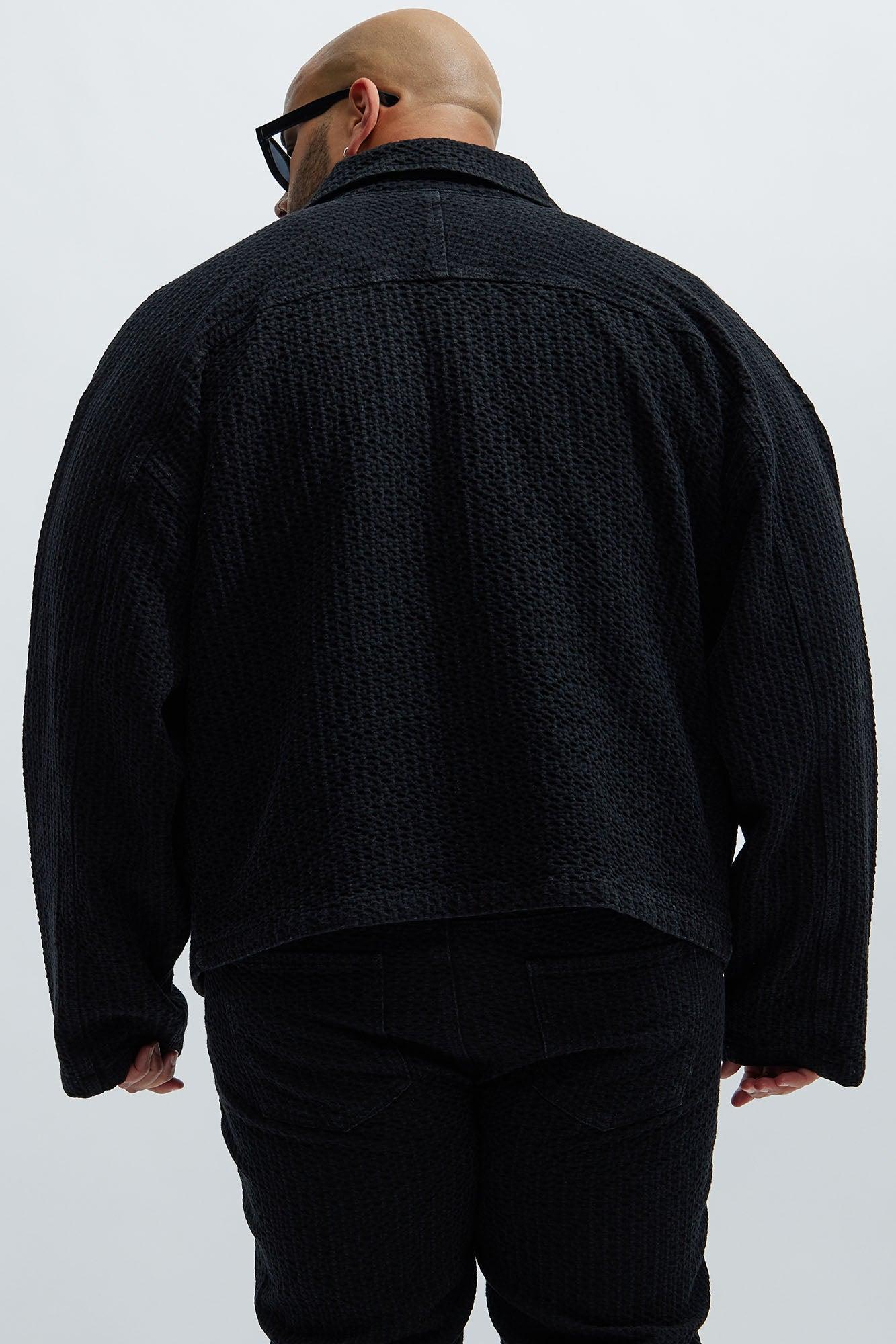 Warsaw Cropped Denim Work Trucker - Black Product Image