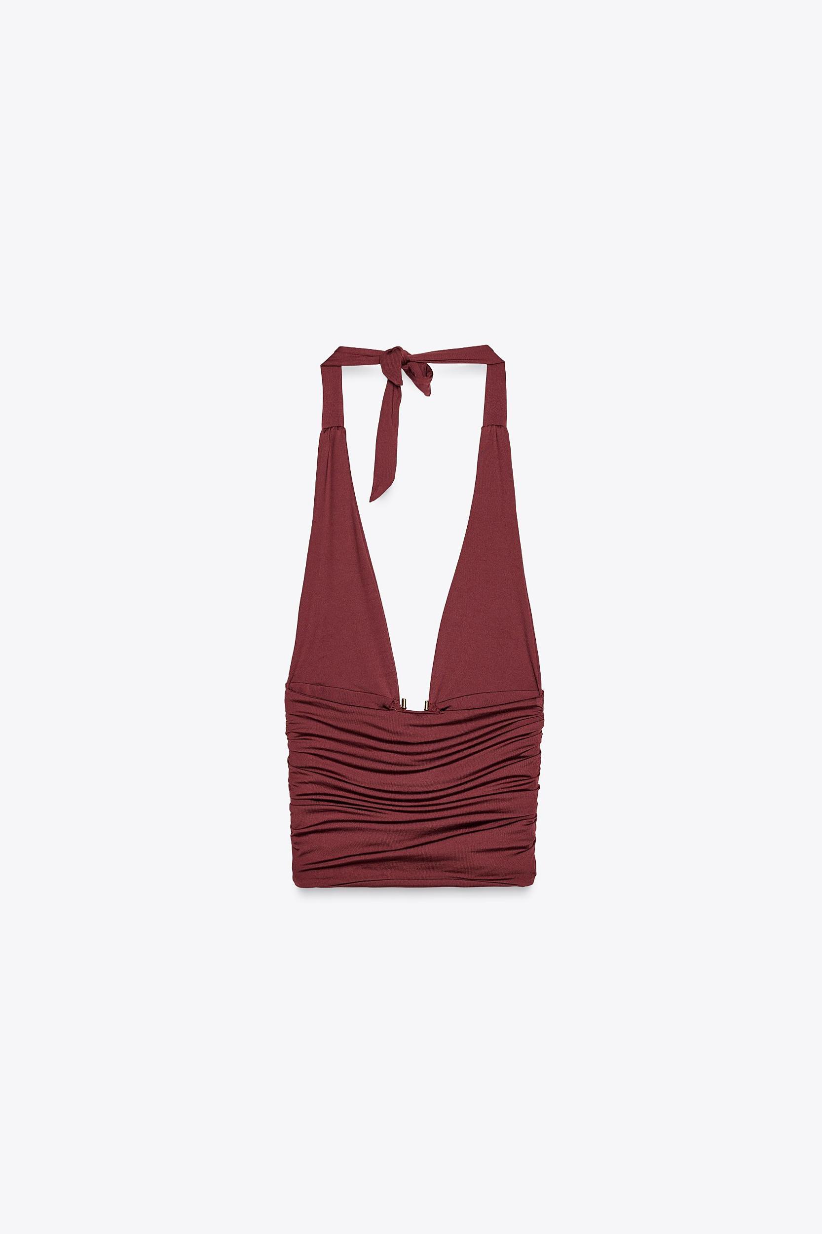 DRAPED HALTER TOP Product Image