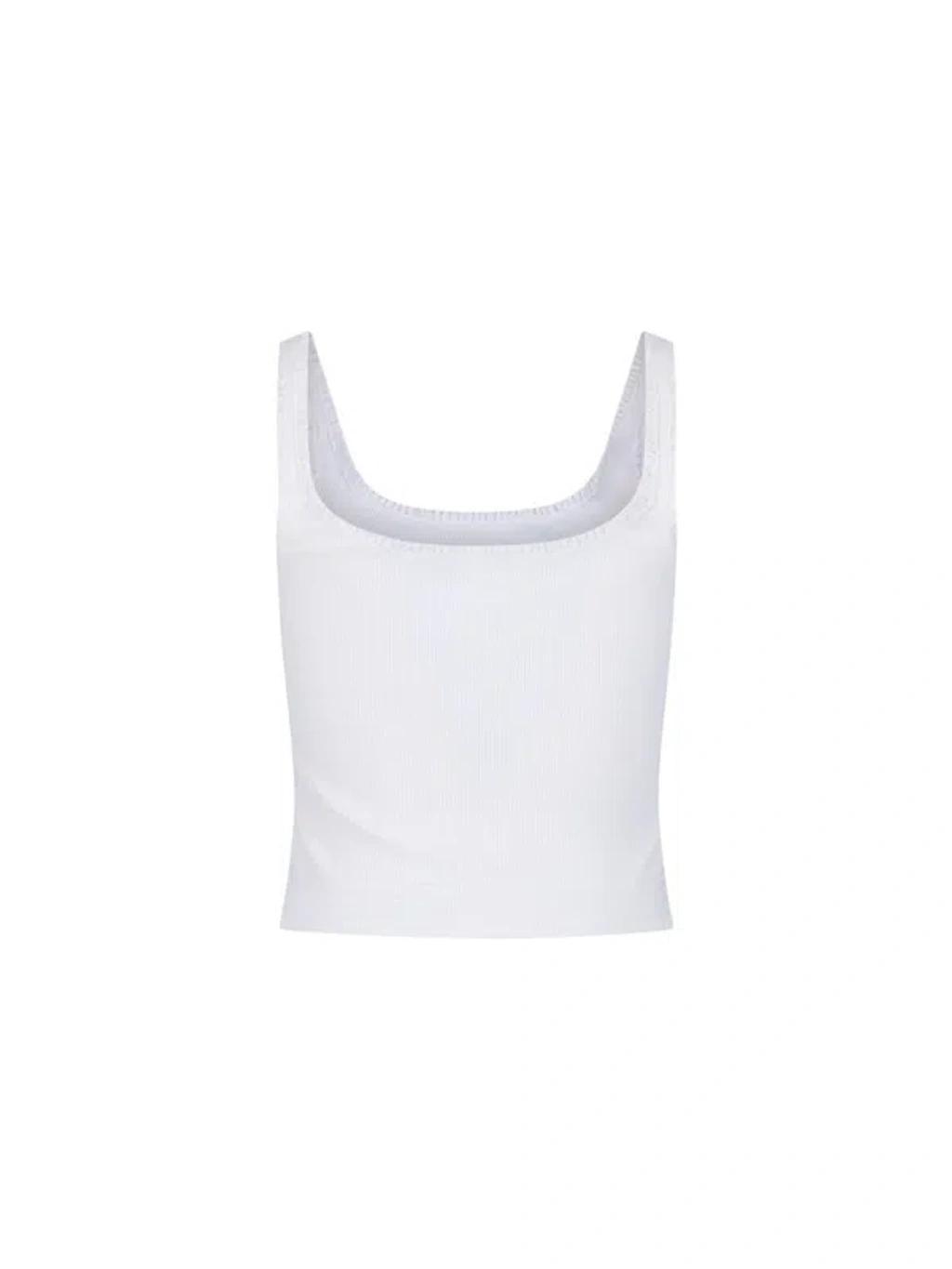 Cropped Vest Top In White Product Image