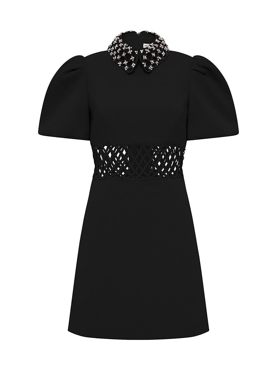 Womens Aubree Beaded Crepe Minidress Product Image