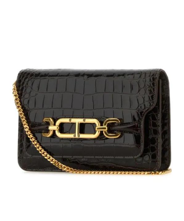 TOM FORD Small Whitney Crocodile-embossed Shoulder Bag In Black Product Image