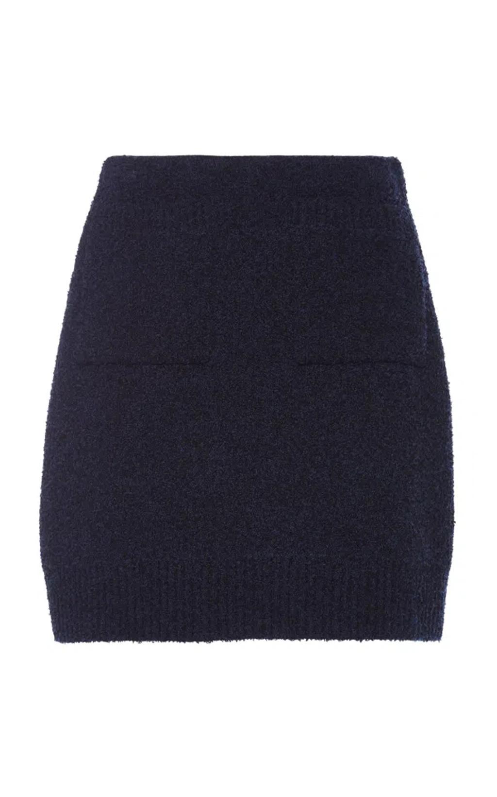 BOTTEGA VENETA Boucle-knit Wool-blend Mini Skirt In Blue Product Image