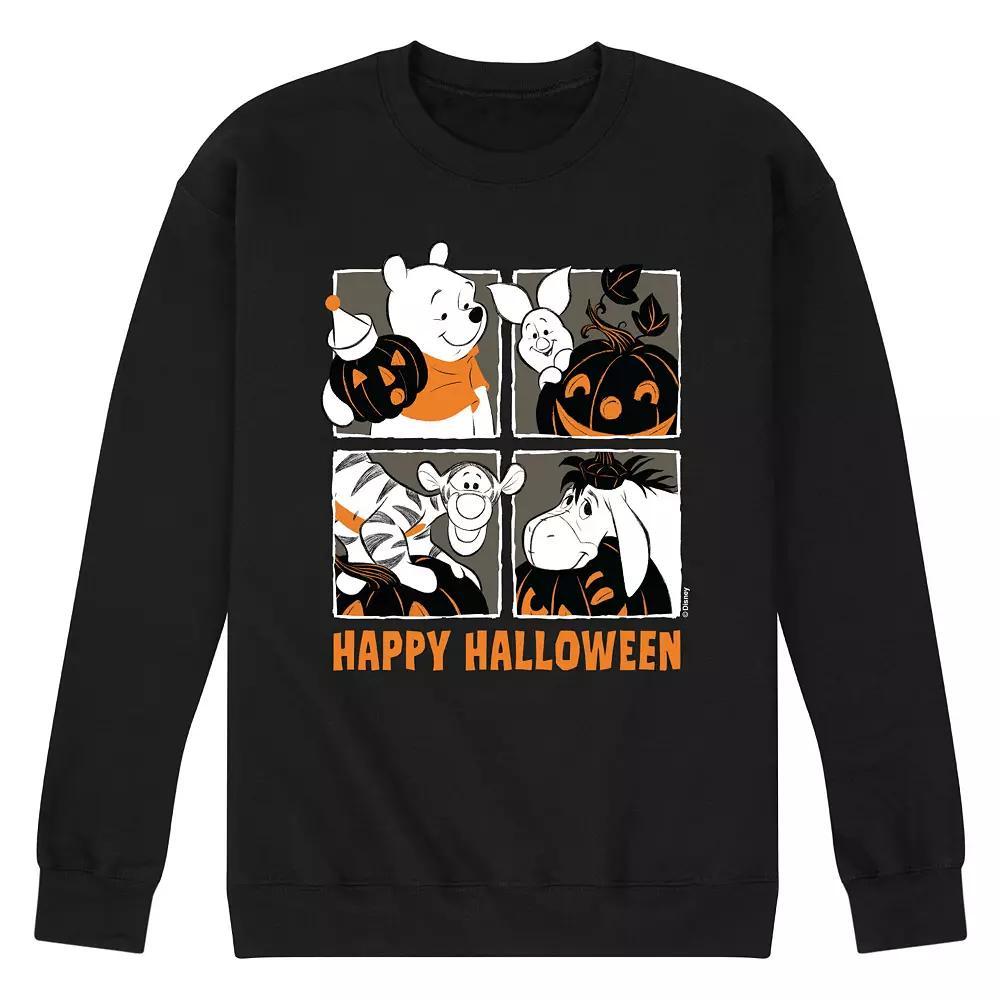 Disney's Winnie the Pooh Men's Happy Halloween Character Grid Long Sleeve Graphic Tee,  Product Image