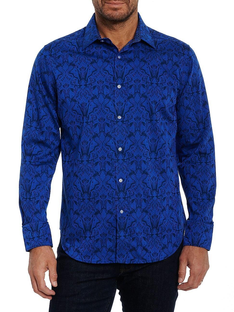 Mens Highland Stretch Cotton Jacquard Sport Shirt Product Image