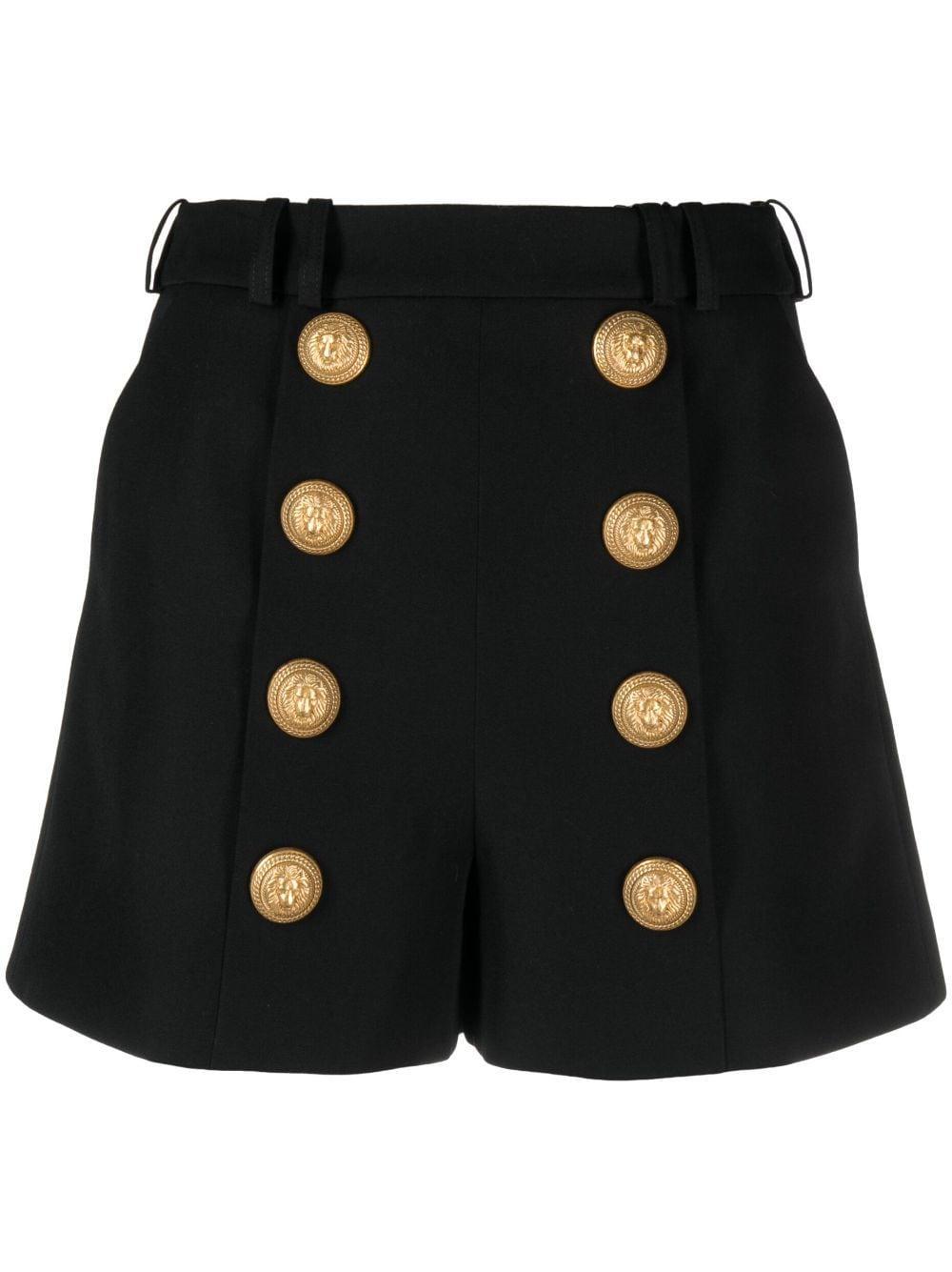 BALMAIN Button Embellished Shorts In Black Product Image