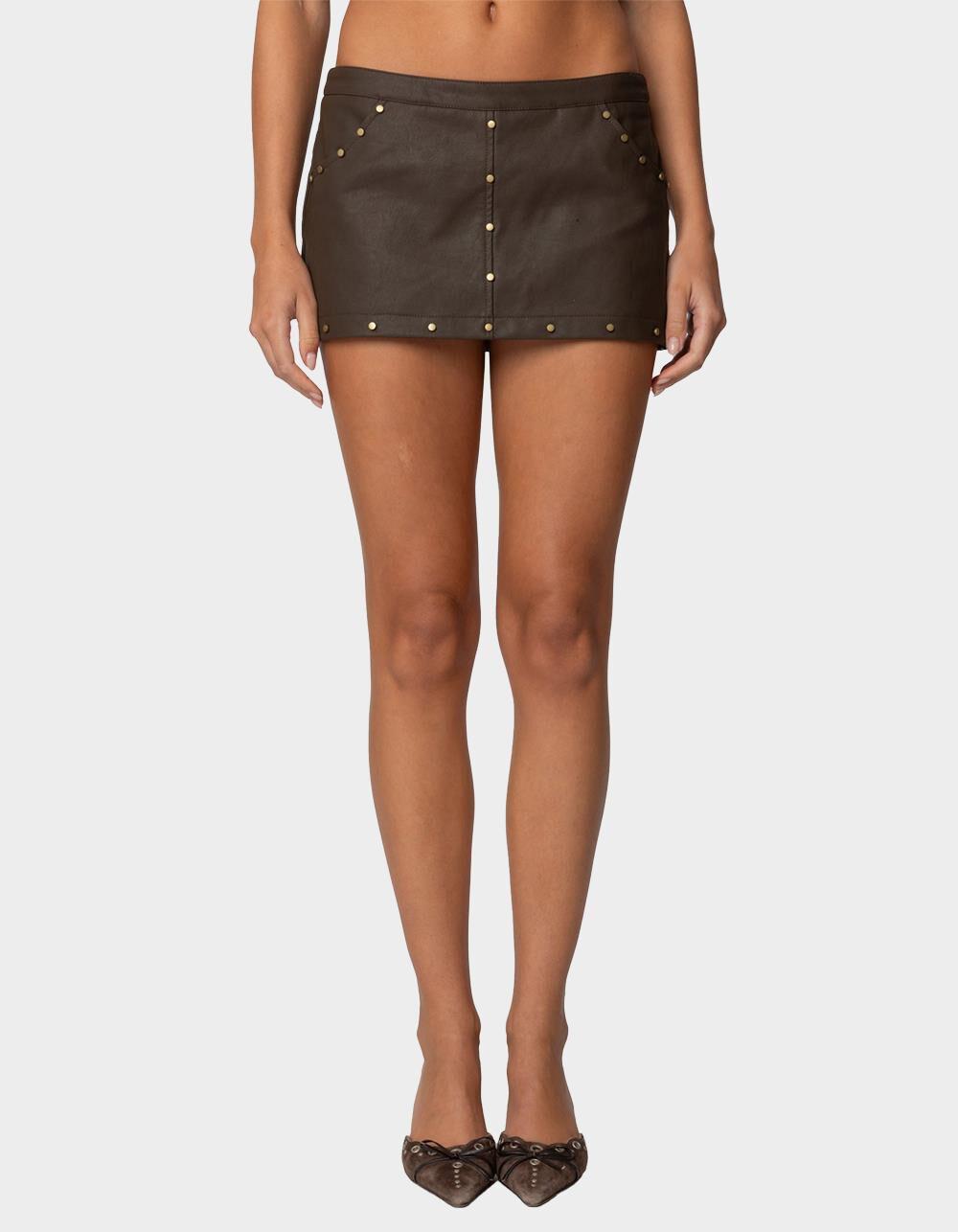 EDIKTED Stormi Faux Leather Mini Skort Product Image