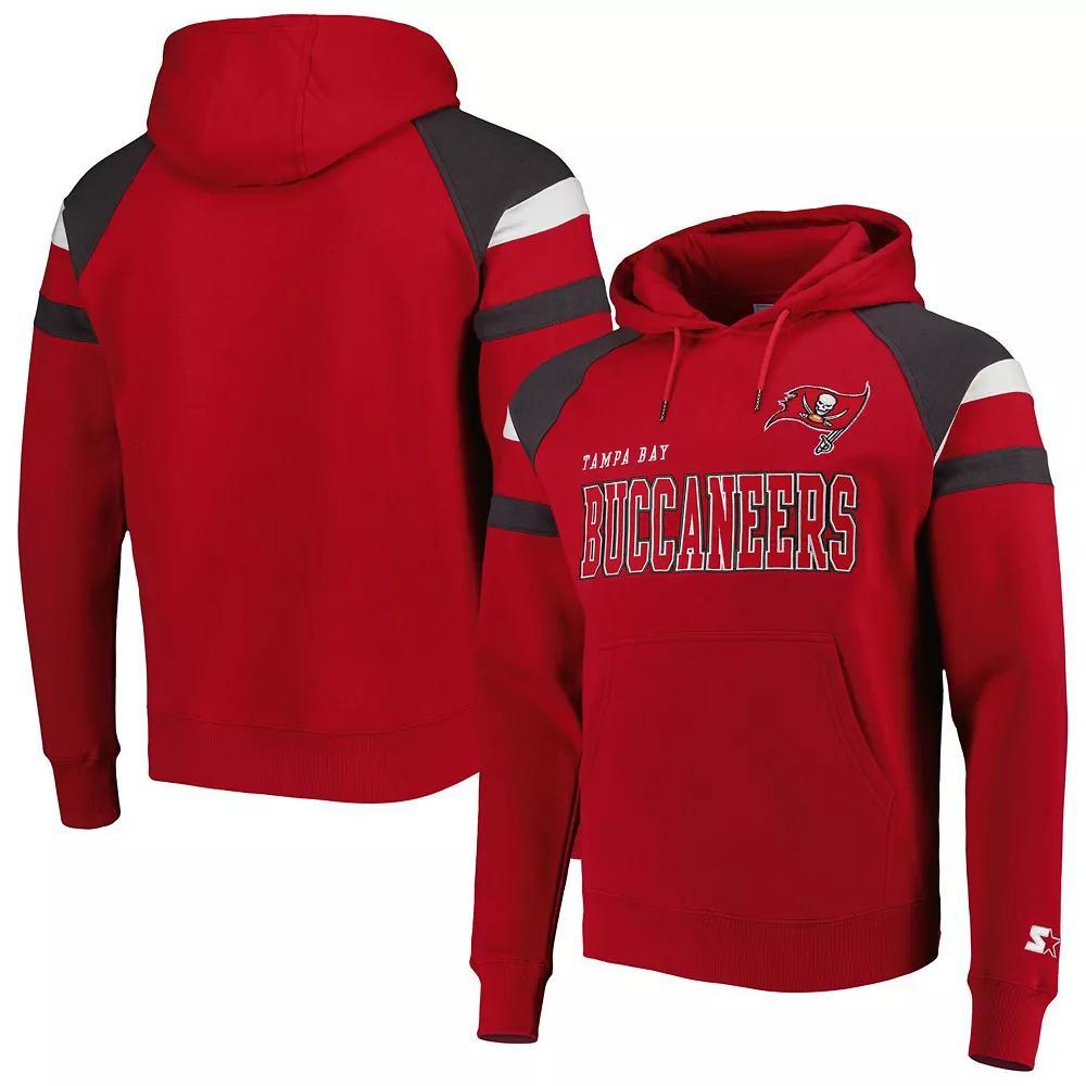 Men's Starter Red Tampa Bay Buccaneers Draft Fleece Raglan Pullover Hoodie,  Product Image