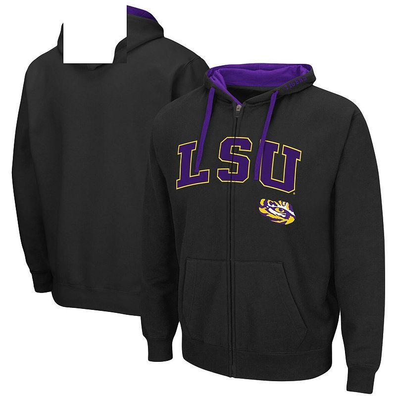 Men's Colosseum Black LSU Tigers Big & Tall Full-Zip Hoodie, Size: 5XB Product Image