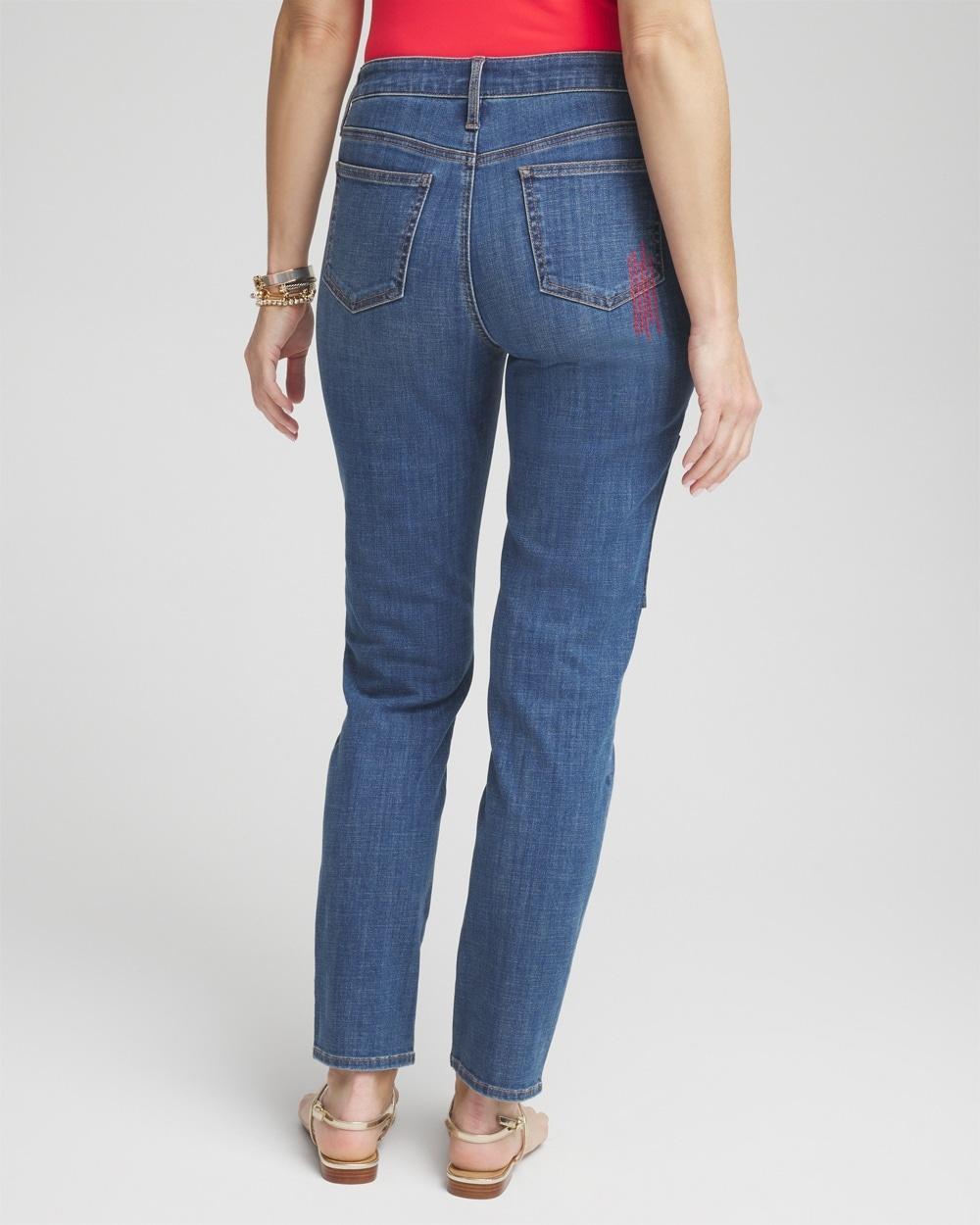 Girlfriend Patchwork Ankle Jeans Product Image