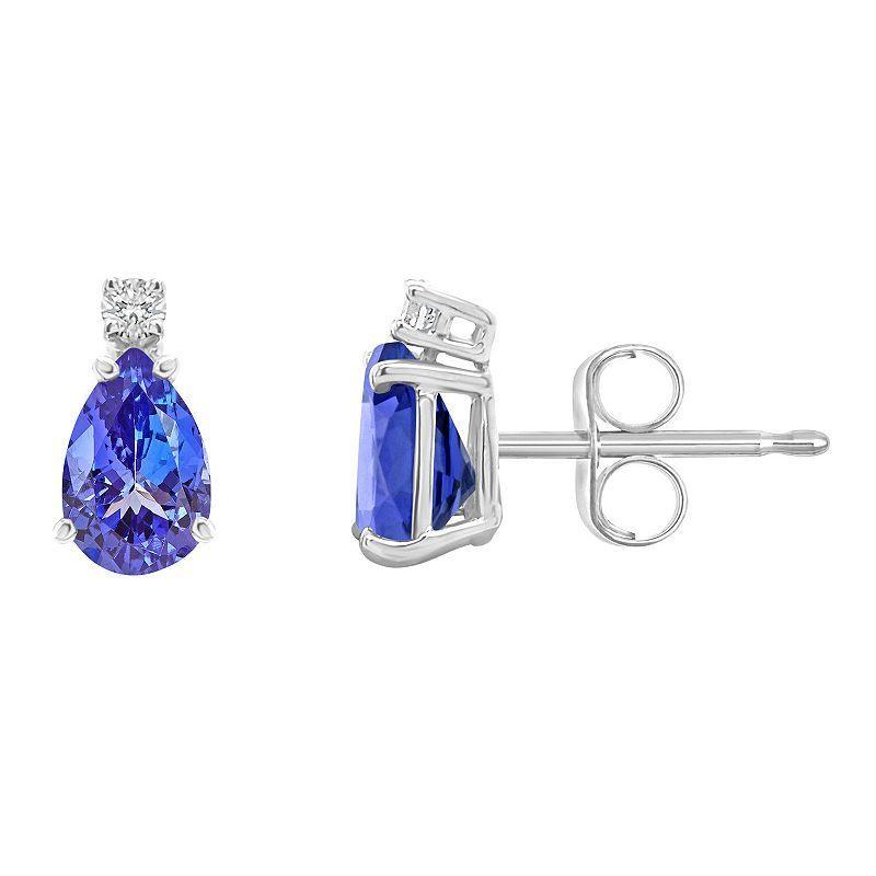 Celebration Gems 14k Gold Gemstone & Diamond Accent Stud Earrings, Womens, Tanzanite Product Image