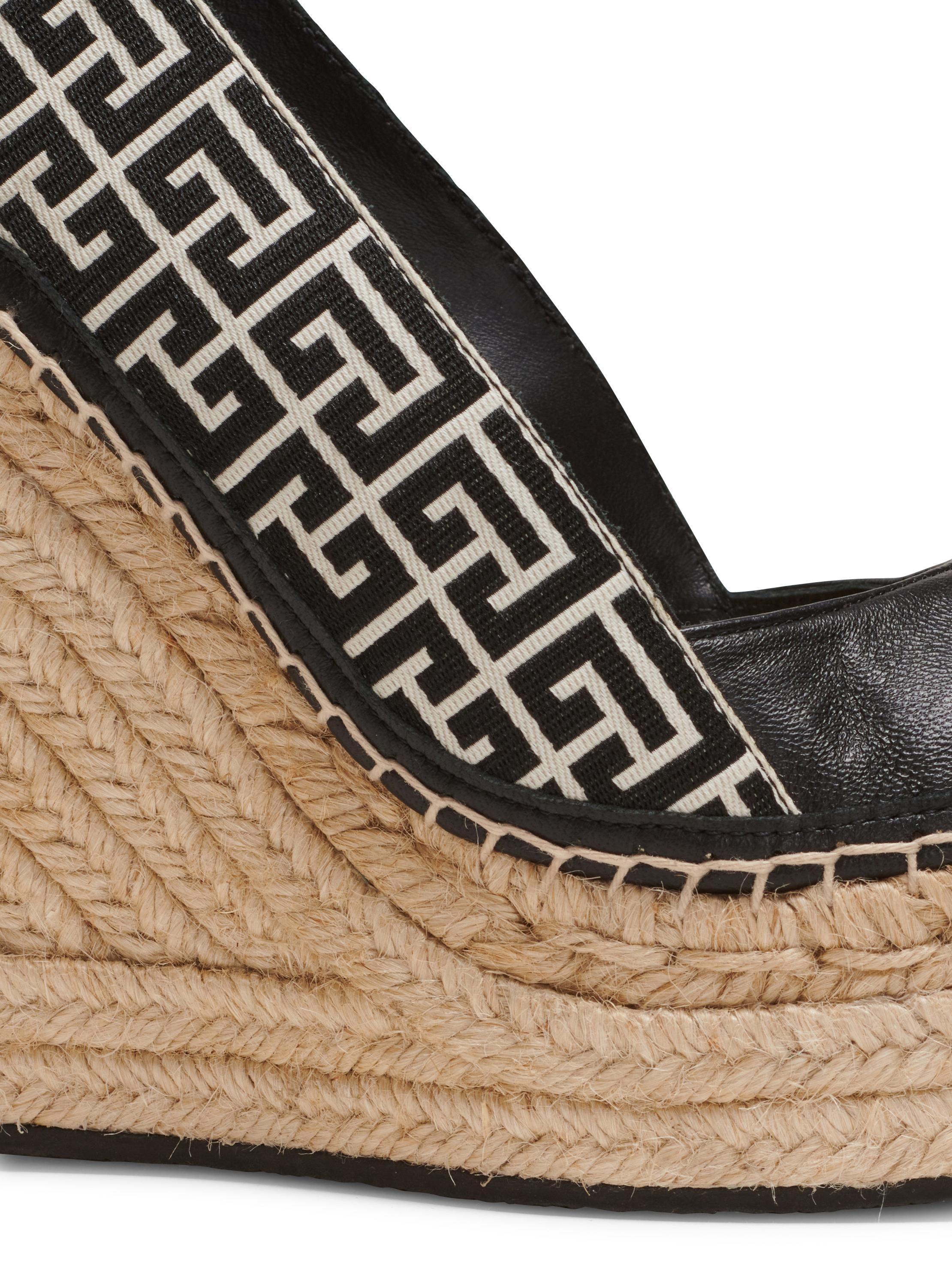 Alex monogram jacquard and leather espadrilles Product Image