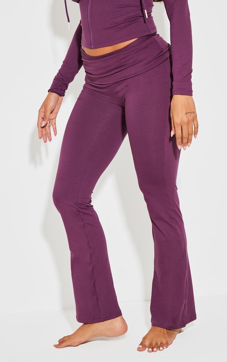 Shape Plum Stretch Sculpted Foldover Waist Flare Pants Product Image