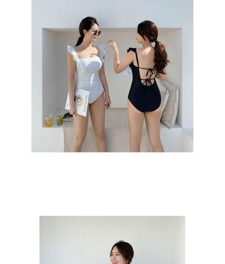 Ruffle Plain Swimsuit Product Image