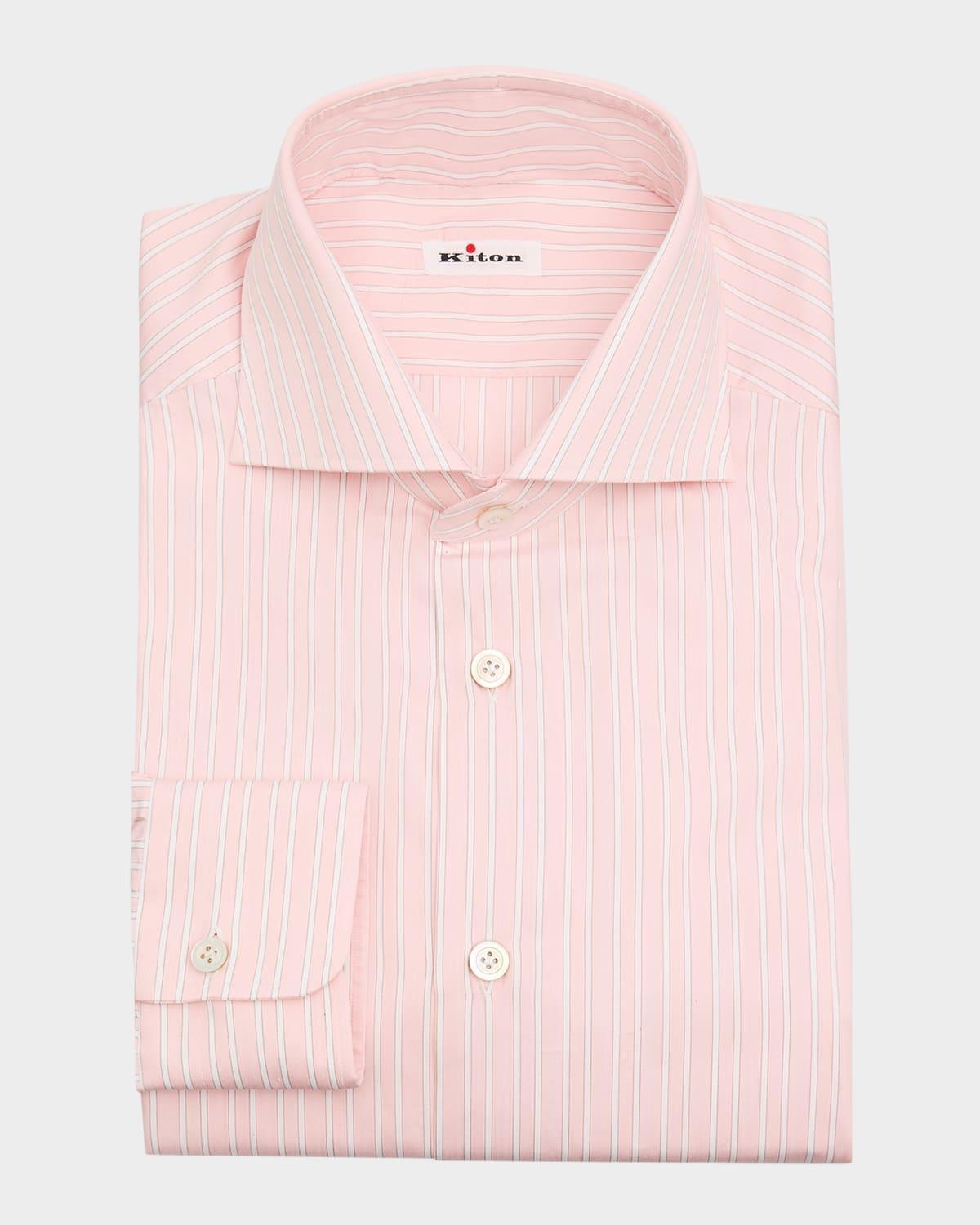 Mens Cotton Stripe Dress Shirt Product Image