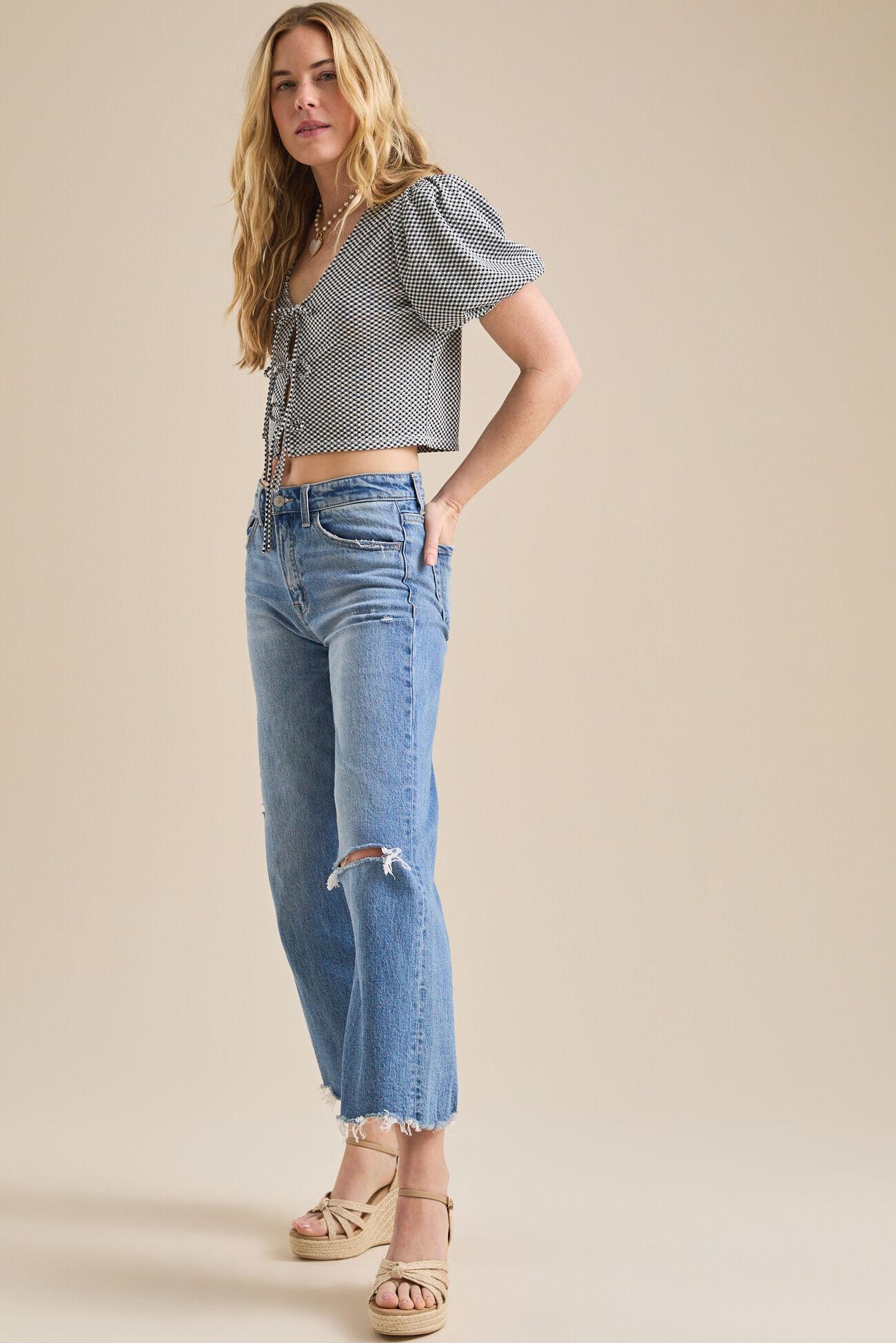 Peggy Gingham Tie Front Top Product Image